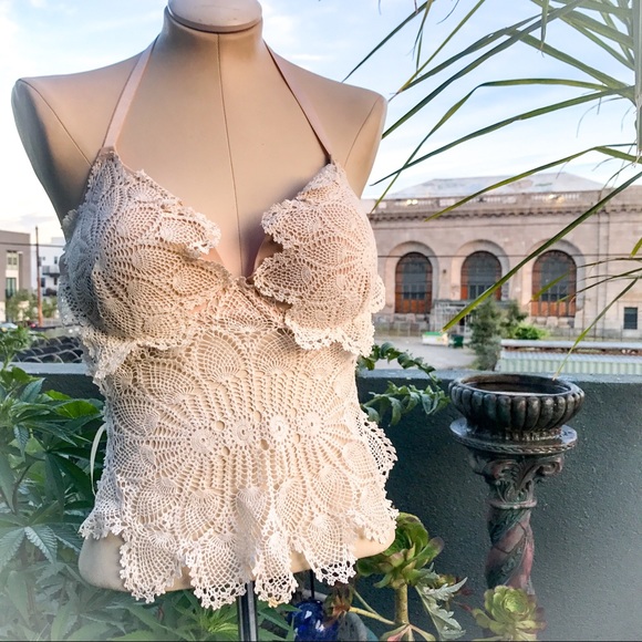 Handmade crochet lace festival top - Picture 3 of 8
